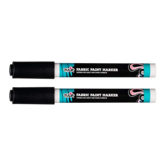 Michaels, Tulip® Black Permanent Bullet Tip Fabric Paint Markers, 2ct. – Category: Fabric Paint